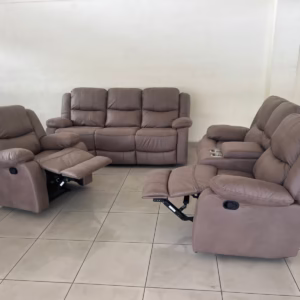 6 seater brown recliner seats